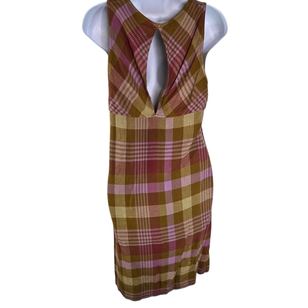 Kavu spring terrain indian madras plaid sleeveless outdoor sundress keyhole - Picture 3 of 12
